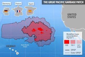 Image showing the size of the pacific garbage patch compared to other countries 